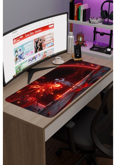 Arlecchino Genshin Impact Anime Gacha V4 - 90x40 Xxl Gaming Mouse Pad Fare Altlığı