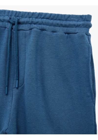 Koton Modal Karışımlı Cepli Straight Fit Beli Bağcıklı Spor Şort Lacivert 6sam40135nk