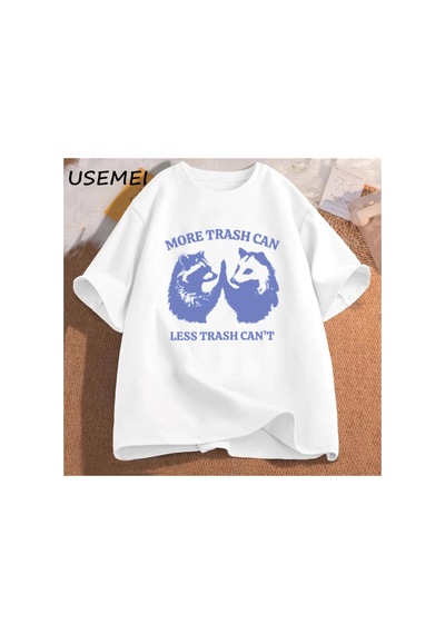 Tarzsokak Erkek T-shirt Daha Çöp Tenekesi Daha Az Çöp Tenekesi Değil Grafik T-shirt Erkek Giyim Tshirt 2823 Beyaz