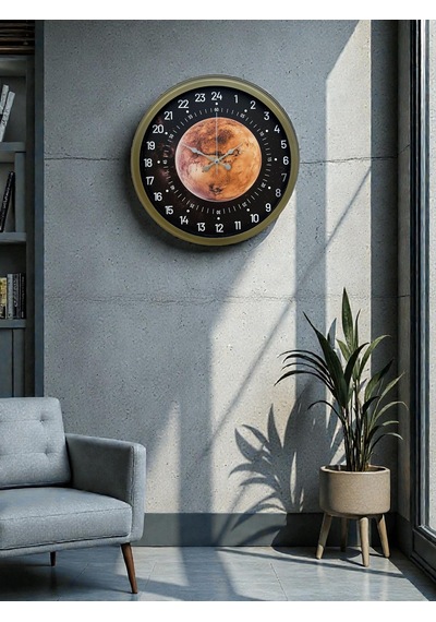 40 Cm Eskitme Metal 24 Saat Göstergeli Özel Tasarım Duvar Saati Pl-4095e