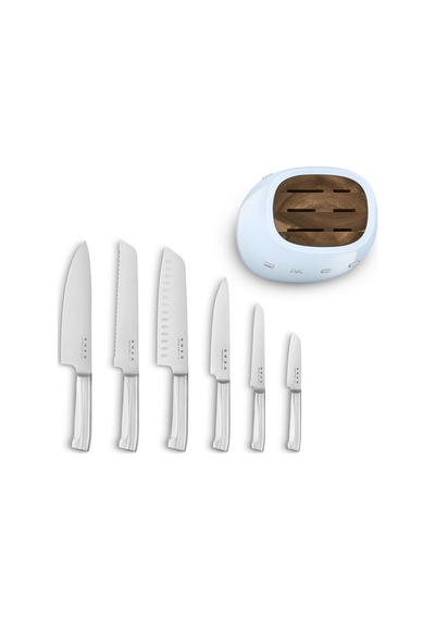 Smeg Kbsf02pb Pastel Mavi Standlı Bıçak Set Mavi