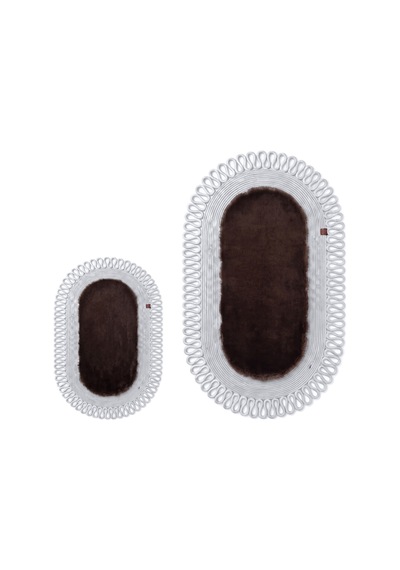 Banyo Paspası Takımı 60x100+40x60 Cm Dış Trikot Acı Kahve & Gümüş