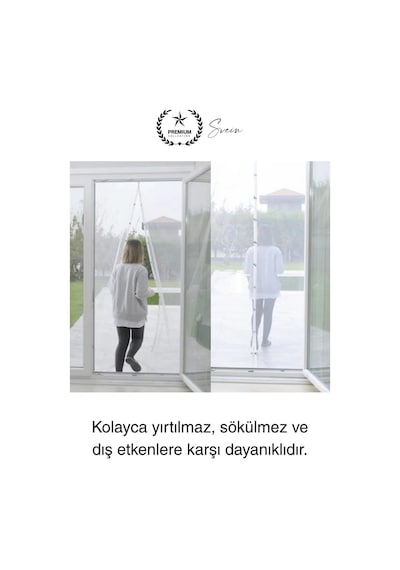 Dayanıklı Mıknatıslı Kapı Sinekliği 60x210 Cm Tül Haşere Böcek Sivrisinek Geçirmez Manyetik Beyaz