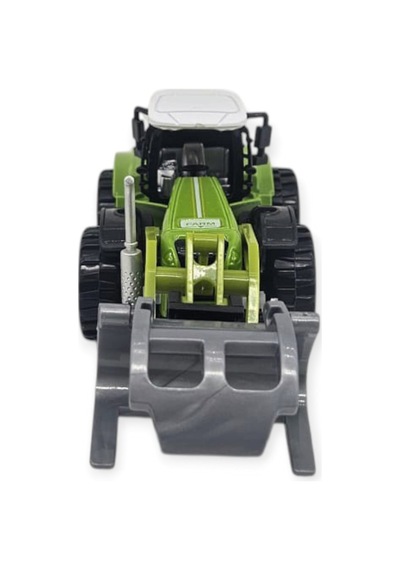 Farm Mini Oyuncak Traktör - 14 Cm Basmalı Balya Yükleyici Çiftlik Aracı