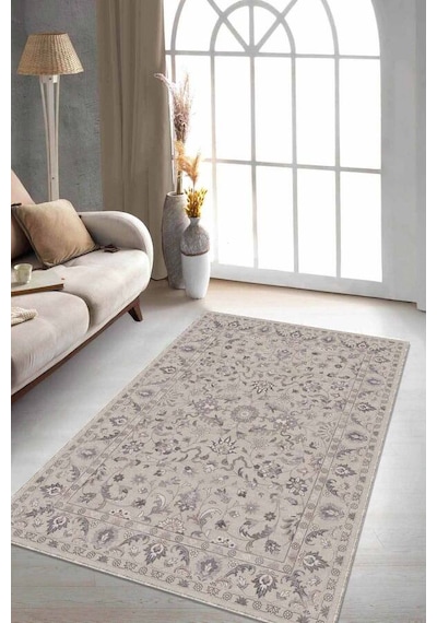 Toprak Vintage Kaymaz Taban Makinede Yıkanabilir Halı Rv296n11