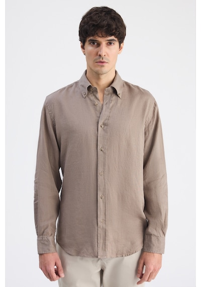 D'S Damat Ds Damat Comfort Vizon Düz Keten Gömlek 6hc02ap01304m Çok Renkli 2XL