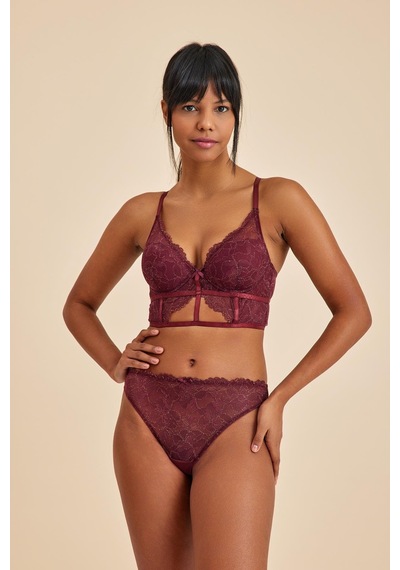 Roma Bordo Dantelli Slip Külot Bordo