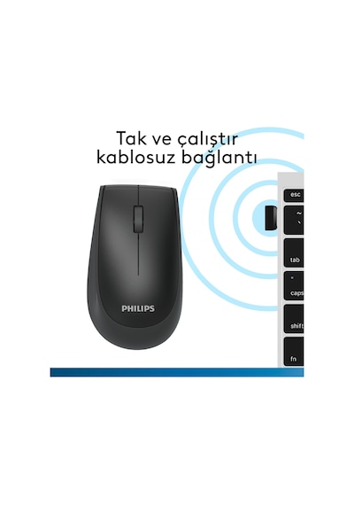 Philips SPK7317 Kablosuz 1600DPI 3 Tuşlu Optik Mouse