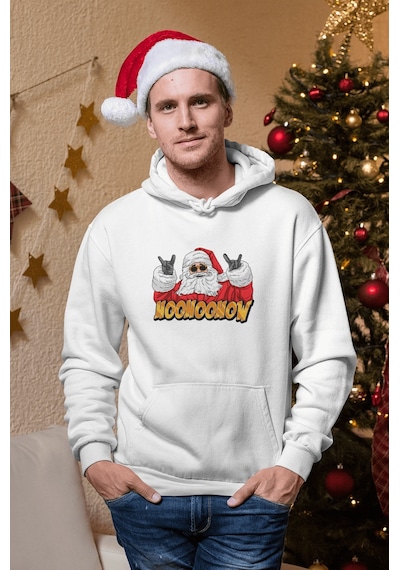 Hohoo Noel Baba Yeni Yıl Kapşonlu Sweatshirt 001