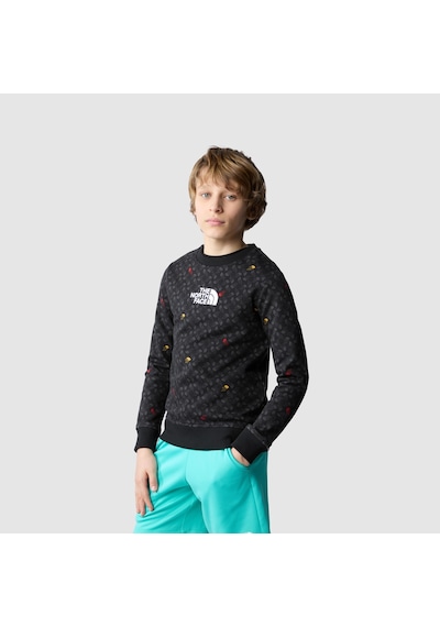 The North Face B Drew Peak Light Crew Print Erkek Çocuk Sweatshirt-30793 siyah