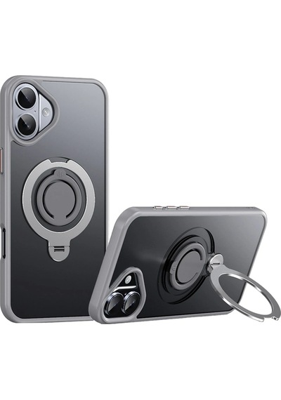 Mey İthalat Apple Uyumlu iPhone 16 Plus Avatar 360 Dönen Magsafe Kapak - Titan Gri