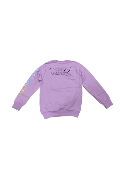 İrem Çocuk Giyim Kız Çocuk Milky Önü Arkası Kolu Yazı Desenli Lila Renk Sweatshirt Lila