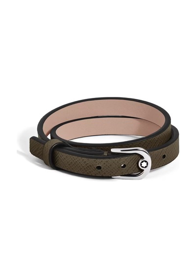 Montblanc Sartorial Deri At Nalı Tokalı Ayarlanabilir Bileklik 13 Haki