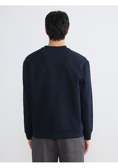 Lcw Vision Lacivert Bisiklet Yaka Erkek Sweatshirt