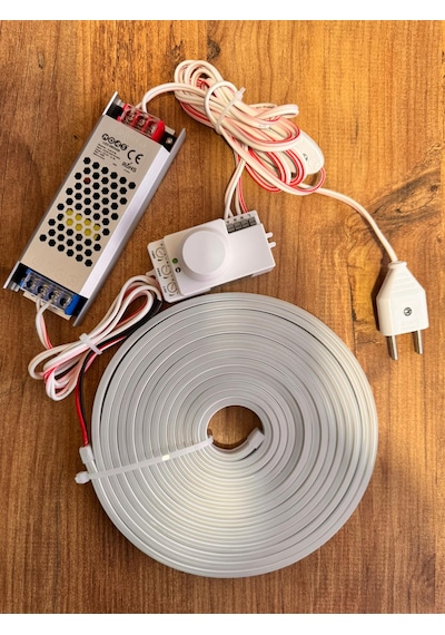 12 V Neon Led Mutfak Dolabı 360 Derece Hareket Algılama Sensörlü Gecegündüz Ayarlı Neon Led 1 Mt Gün Işığı