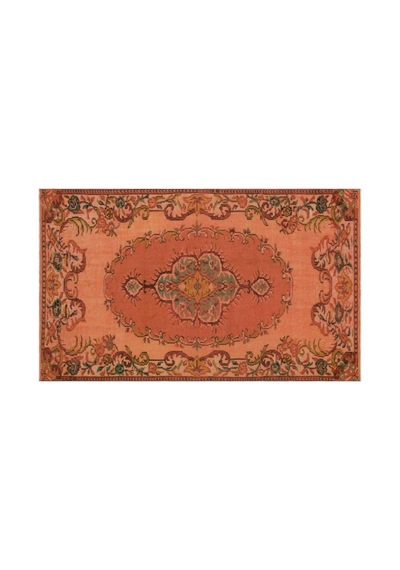 El Dokuması Vintage Yün-pamuk Turuncu Halı 29643 153 X 259 Cm