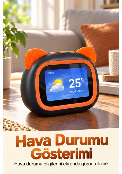 Ers Ekranlı Masaüstü Hoparlör Turuncu Çerçeveli Yuvarlatılmış Gövde