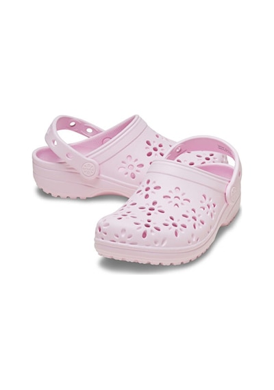 Crocs Classic Floral Cut Out Clog K Çocuk Terliği 210943-6zw Pembe Pembe