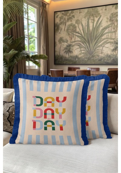 By Day Yazılı Renkli Pop Art Saçaklı Yastık Kılıfı-retro Krem Mavi Lacivert Püsküllü Kırlent Kılıfı Serin Esinti Ritüel By Day Yazılı Renkli Pop Art Saçaklı Yastık Kılıfı-retro Krem Mavi Lacivert Püsküllü Kırlent Kılıfı Serin Esinti Ritüel