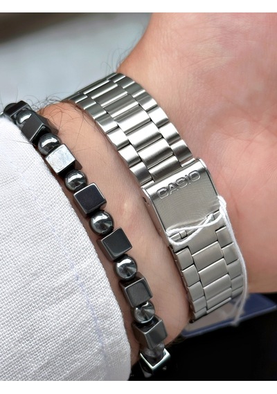 Casio Nda3178  Retro Erkek Kol Saati Gümüş + Bileklik