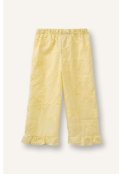 Defacto Wıde Leg 3d Poplin Pantolon Kız Bebek H4737a526smyl149 Sarı-yl149