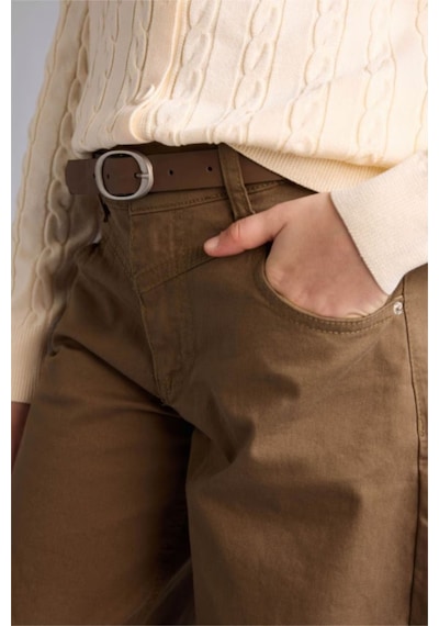 Defacto Baggy Fıt Gabardin Pantolon Kız Çocuk G7732a826spbg150 Bej-bg150