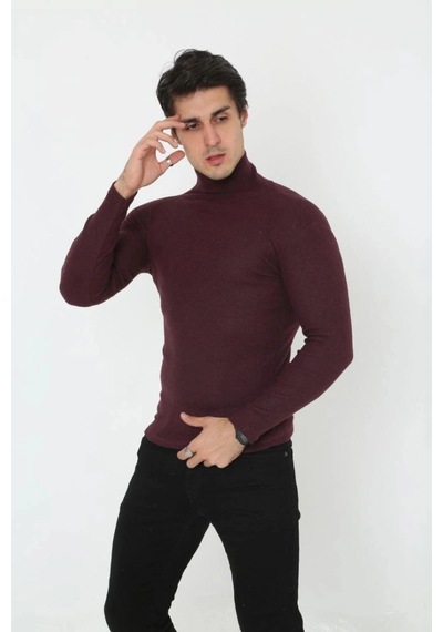 Freedom Store Erkek Fitilli Kaşkorse Kumaş Boğazlı Full Likralı Slimfit Body - Bordo