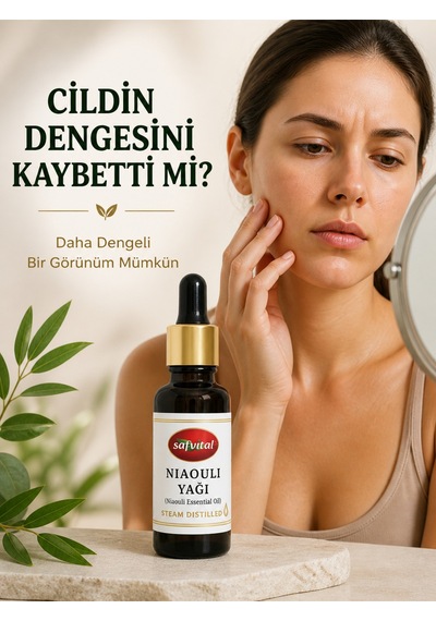 Niaouli Yağı 20 Ml Bitkisel Bakım Yağı Cilt Dengeleyici Günlük Kullanım Hafif Yapı Ferahlatıcı Etki