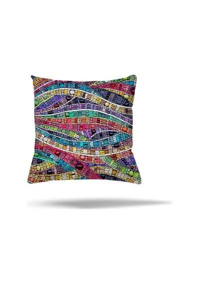 Çiçek Mozaik Kilim Etnik Desen Gizli Fermuarlı Yastık Kılıfı Kırlent Kılıfı Koltuk Yastık Kılıfı Karış Diğer