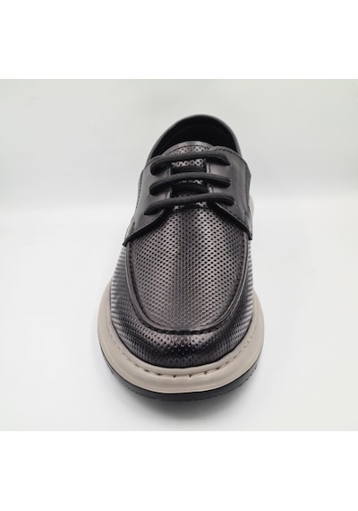 Greyder 64695 Siyah Hakiki Deri Erkek Casual Comfort Ayakkabı Siyah