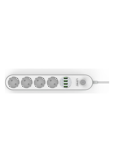 Ldnio SE4432 4xUsb Çıkışlı 4'lü Akım Korumalı Priz Beyaz