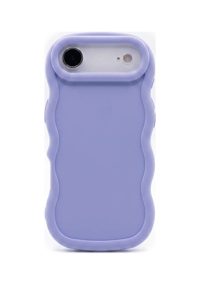 Apple iPhone 17 Air Uyumlu Dalgalı Tasarım Kamera Korumalı Mat Silikon Telefon Kılıfı-54151 Mor