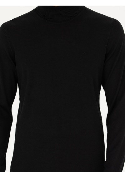 Cacharel Siyah Slim Fit Balıkçı Yaka Triko Kazak Cacharel Siyah Slim Fit Balıkçı Yaka Triko Kazak