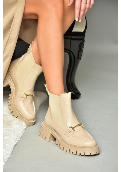 Fox Shoes R312154109 Ten Kalın Tabanlı Kadın Bot Ten