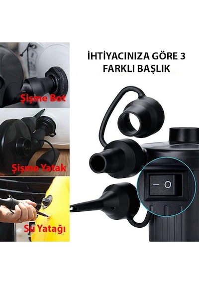 Elektrikli Hava Pompası Şişme Yatak Havuz Vakumlu Kompresör 50W