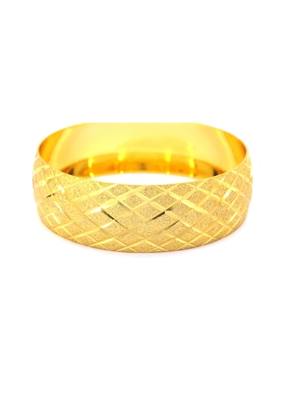 Ferizz Altın Kaplama Baklava Desen Bilezik 2 Cm Blz-3035 Altın