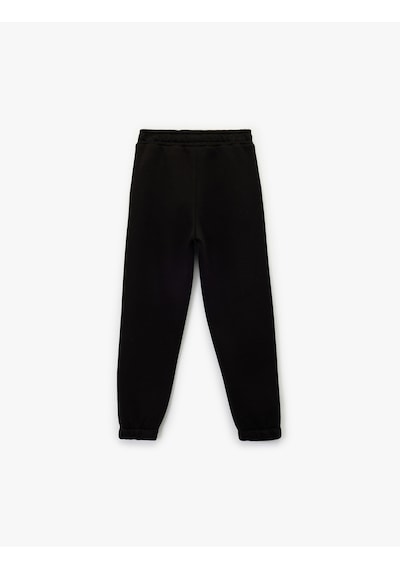 Koton Şardonlu Beli Lastikli Baskılı Basic Jogger Eşofman Altı Siyah 6wkg40044ak Siyah