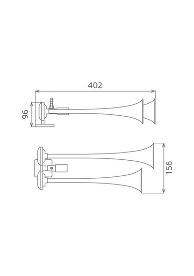 Seger 12V 80Ah Düz Ses Havalı Korna Ikili