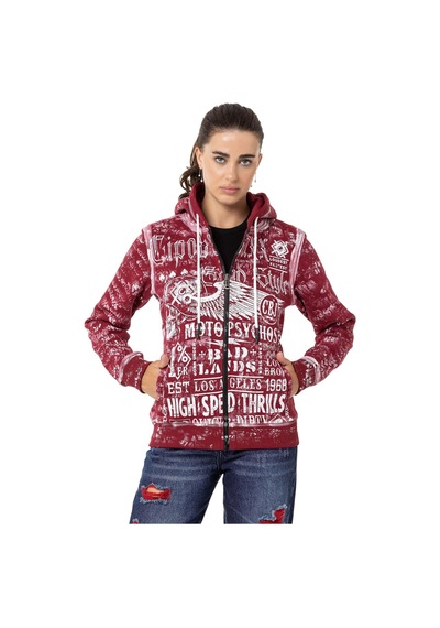 Wl352 Kadın Baskılı Zip Hoodie 001