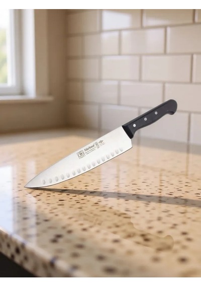 Sürbisa Sürmene 61080 Profesyonel Oluklu Şef Bıçağı 33 Cm Paslanmaz Çelik Pimli Saplı Aşçı Bıçağı