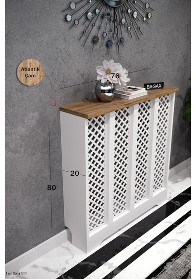 Dekoratif Petek Dolabı Kalorifer Peteği Kapatma Ünitesi Modern Tasarım İç Ölçü 76 Cm Dış Ölçü 80 Cm Petek 76 Beyaz Üstü Çam D3 Dekoratif Petek Dolabı Kalorifer Peteği Kapatma Ünitesi Modern Tasarım İç Ölçü 76 Cm Dış Ölçü 80 Cm Petek 76 Beyaz Üstü Çam D3