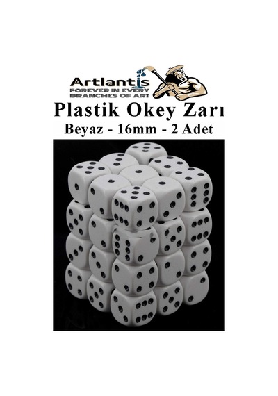 Beyaz Okey Zarı 2 Adet Beyaz Renkli Oyun Zarı Plastik Akrilik 16 Mm Şeffaf Zar Masa Oyunları Zarı Eğlence