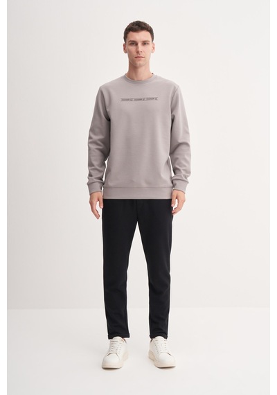 Cazador 53270 Erkek Bisiklet Yaka Sweatshirt Gri