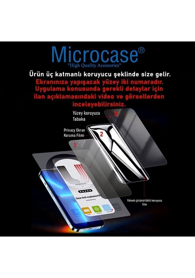 Microcase Huawei Mate 80 İle Uyumlu Privacy Gizlilik Filtreli Hayalet Nano Ekran Koruyucu-ekm110