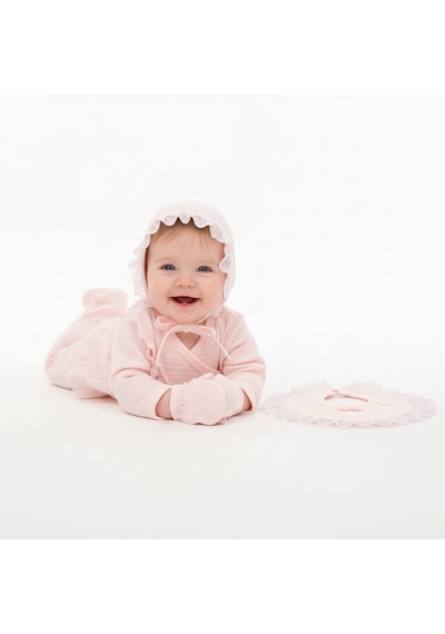 Milays Kız Bebek %100 Pamuk 0-3 Ay Premium Kalite Setler Koyu Pembe