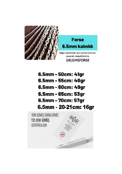 Erkek Gümüş Kolye ve Erkek Gümüş Bileklik Set - 6.5mm Forse Model Erkek Gümüş Set