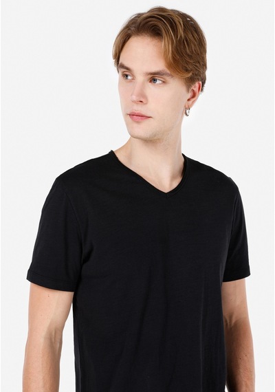 Colin's Colins Regular Fit V Yaka Düz Erkek Siyah Kısa Kol Tişört Cl1058584 Q1.v1 Blk Siyah