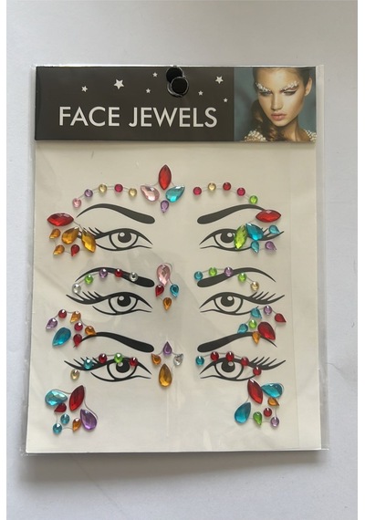 Face Gems Yüz Süsleme Taşı Vücut Kristali Model 21 Beyaz