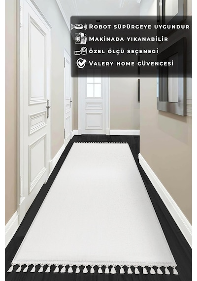 Vl Yuvarlak Comfort Ponpon Saçaklı Peluş Beyaz Düz Ponpon