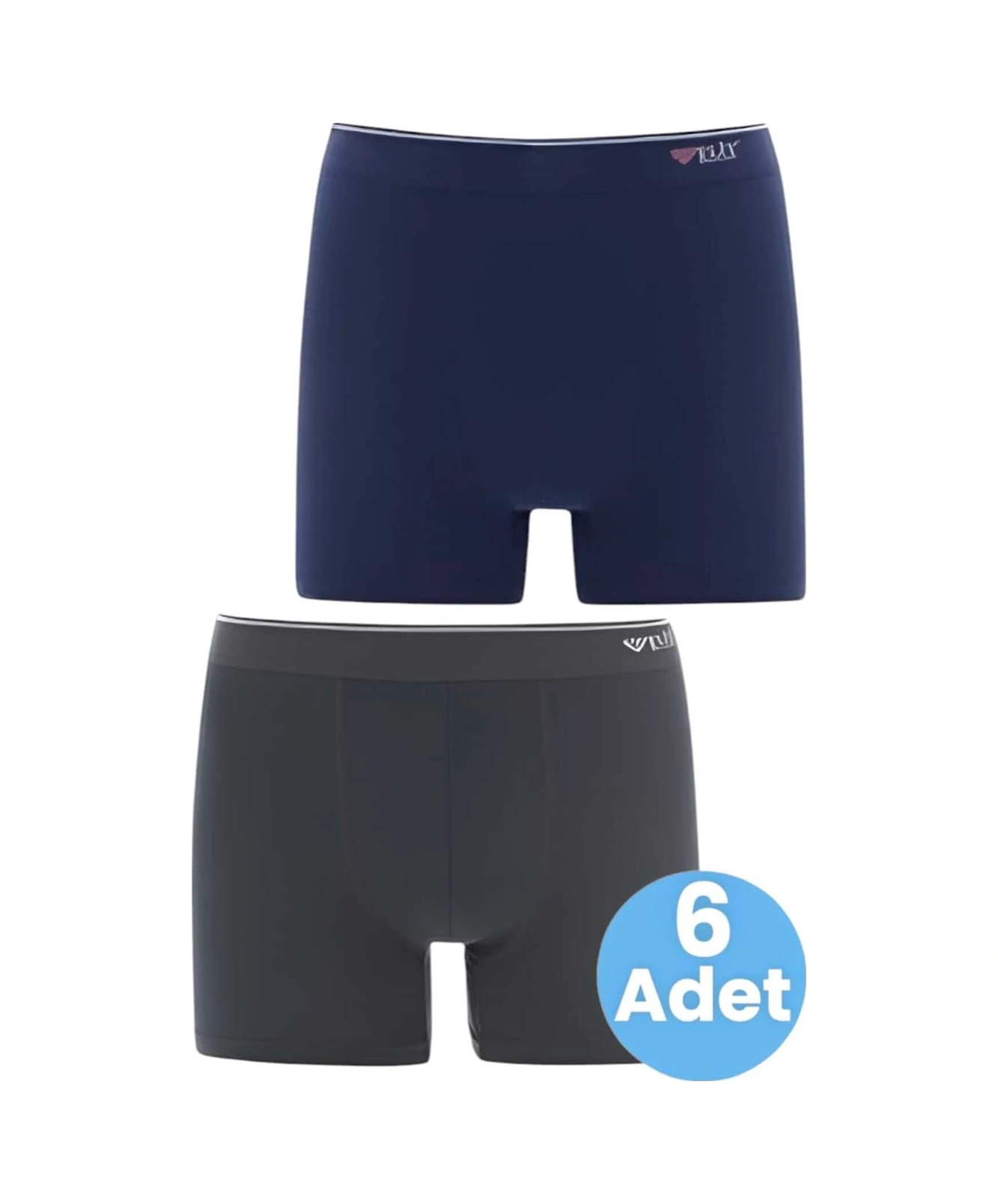 Tezzgelsin Erkek 6'lı Likralı Pamuklu Boxer Lacivert - Füme